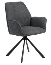 Krzesło tapicerowane obrotowe Glenda Actona szare do jadalni i salonu z podłokietnikami