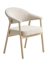 Krzesło Elk tapicerowane do jadalni piaskowe dąb skandynawskie