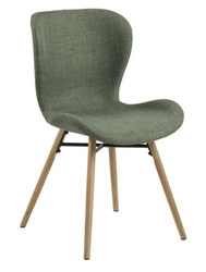 Krzesło tapicerowane Batilda Actona zielone do jadalni nowoczesne z drewnianymi nogami
