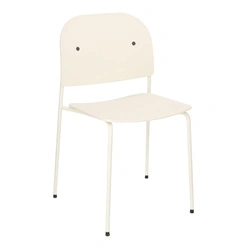 Krzesło Ravio nowoczesne z tworzywa biało‑kremowe do jadalni i kuchni