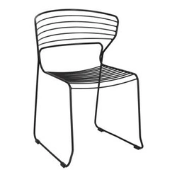 Krzesło Hilly czarne metalowe do jadalni i kuchni nowoczesne na płozach Intesi