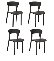 Zestaw 4 krzeseł Kabru czarne