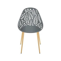 Krzesło do jadalni Lucena Intesi szare nowoczesne z tworzywa na stalowych nogach do kuchni