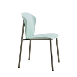 Krzesło drewniane Finn SCAB Design do jadalni nowoczesne zielone na metalowych nogach
