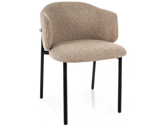 Krzesło Tacoma tapicerowane beżowe z podłokietnikami do jadalni