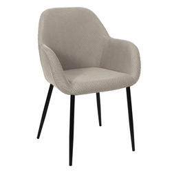 Krzesło tapicerowane Lavia szare Intesi do jadalni i salonu nowoczesne z podłokietnikami