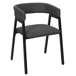 Krzesło tapicerowane Craft Intesi szare z podłokietnikami do jadalni kuchni nowoczesne