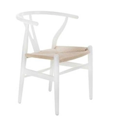 Krzesło drewniane Wicker D2.DESIGN białe do jadalni i kuchni w stylu prowansalskim