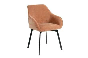 Krzesło tapicerowane Clara Actona brązowe obrotowe z podłokietnikami do jadalni nowoczesne