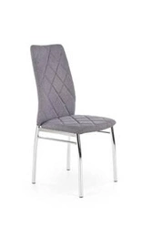 Krzesło tapicerowane Montana szare nowoczesne do jadalni i kuchni na chromowanych nogach Intesi
