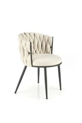 Krzesło do jadalni welurowe Wendy tapicerowane glamour na czarnych nogach Intesi