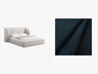 Łóżko tapicerowane Miley II niebieskie 140x200 z pojemnikiem nowoczesne do sypialni