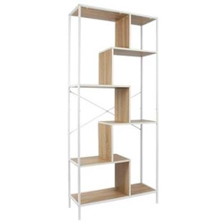 Regał na książki Rack L biały nowoczesny loftowy metalowy do salonu 80 cm Intesi