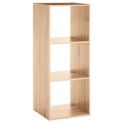 Regał na książki do salonu Kali 3 półki nowoczesny modułowy naturalny MDF 100,5 cm