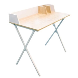 Biurko Brico białe nowoczesne do pracy z nadstawką, industrialne, kompaktowe Intesi 90x50 cm