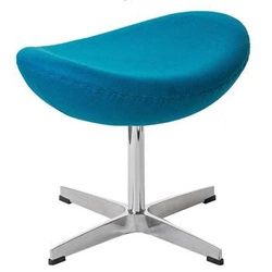 Podnóżek tapicerowany Jajo niebieski jasny kaszmir obrotowy glamour do salonu D2.DESIGN