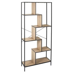 Regał loftowy Rack L metalowy z półkami na książki i dekoracje do salonu Intesi 180x80 cm