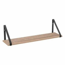 Półka ścienna loftowa Aliaj 58 cm naturalna czarna na książki i dekoracje do salonu 