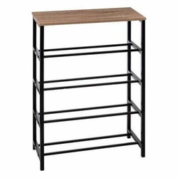 Konsola na buty Aliaj 5five simply smart loftowa z 4 półkami naturalna i czarna do przedpokoju