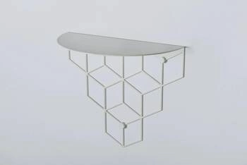 Półka ścienna Stiga biała metalowa owalna nowoczesna do salonu i kuchni POLYHEDRA