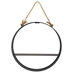 Półka ścienna okrągła Irena Atmosphera czarna metalowa loftowa na dekoracje do salonu