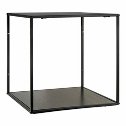 Półka ścienna Vita czarna industrialna na książki i dekoracje do salonu Intesi 36x36 cm