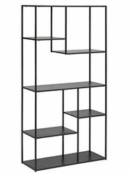 Regał na książki Gota czarny metalowy 180 cm nowoczesny industrialny do salonu Atmosphera