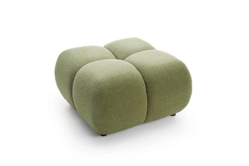 Pufa Flade zielona tapicerowana prostokątna do salonu nowoczesna retro Intesi 89x104 cm