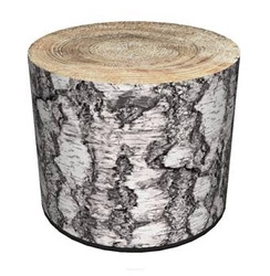 Pufa ogrodowa okrągła Woody Intesi nowoczesna wodoodporna do ogrodu balkonu tarasu 40 cm