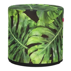 Pufa ogrodowa okrągła Black Monstera Intesi wodoodporna nowoczesna na balkon i taras 40 cm