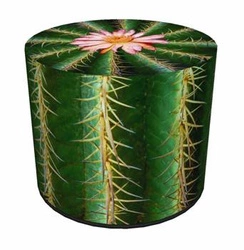 Pufa okrągła Karnegia Intesi nowoczesna tapicerowana multikolor do salonu lub sypialni 40 cm