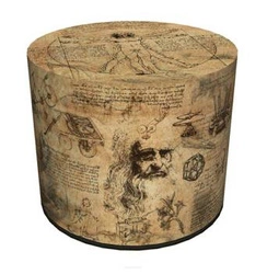 Pufa okrągła Piero Intesi multikolor nowoczesna do salonu i sypialni z zdejmowanym pokrowcem