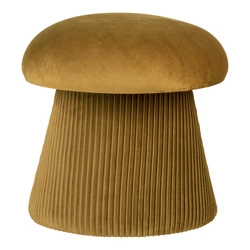 Pufa Hampton żółta VIC tapicerowana okrągła do salonu nowoczesna glamour Intesi 42 cm