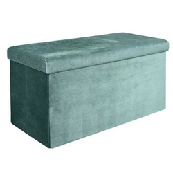 Pufa Intesi Velse morska sztruks prostokątna składana ze schowkiem do salonu 76x38 cm