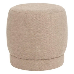 Pufa Amea okrągła beżowa bouclé do salonu nowoczesna tapicerowana Atmosphera 40 cm