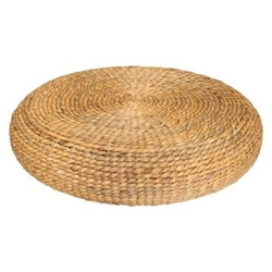 Pufa Wond okrągła boho z hiacyntu wodnego naturalna do salonu i sypialni Atmosphera 55 cm
