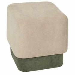 Pufa do salonu Doki 2 w 1 kwadratowa welurowa zielono-szara Atmosphera 41 cm
