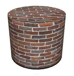 Pufa Loft Intesi okrągła multikolor nowoczesna do salonu i sypialni zdejmowany pokrowiec