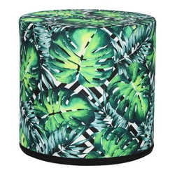 Pufa ogrodowa Hipno Monstera Intesi okrągła wodoodporna do ogrodu i na balkon 40 cm