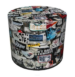 Pufa okrągła tapicerowana Creative Intesi multikolor nowoczesna do salonu lub sypialni 40 cm