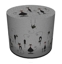 Pufa Feline okrągła tapicerowana multikolor nowoczesna do salonu i sypialni Intesi 40 cm