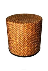 Pufa Boho Intesi okrągła kolorowa do salonu i sypialni nowoczesna tapicerowana 40 cm