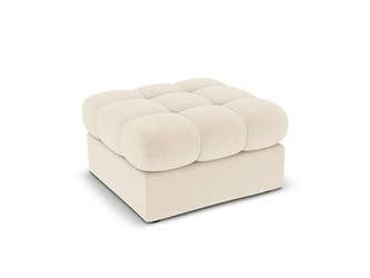 Pufa kwadratowa beżowa Justin pikowana tapicerowana do salonu i sypialni nowoczesna 60x60 cm