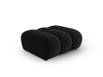 Pufa welurowa Lupine Black Velvet czarna kwadratowa glamour do salonu i sypialni 90x87 cm