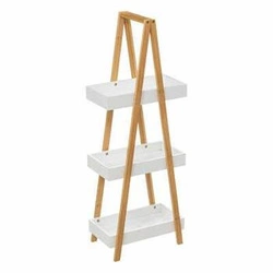 Regał drewniany Natureo biały 3 półki skandynawski do salonu, sypialni lub biura 82 cm