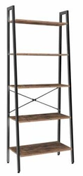 Regał na książki Orabel rustykalny brąz metalowy do salonu i biura 164x64 cm Intesi