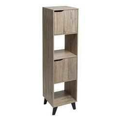 Regał na książki Ceda nowoczesny drewniany z 2 szafkami i półkami do salonu 146,5 cm 5five