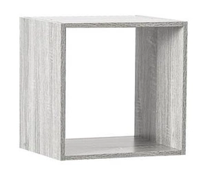 Regał modułowy Kali szary wiszący na książki nowoczesny do salonu i biura 34,5x34,5 cm