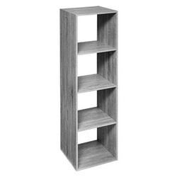 Regał na książki do salonu Kali szary nowoczesny 4 półki 134 cm płyta MDF