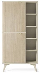 Regał na książki Sage naturalny drewniany z półkami do salonu w stylu skandynawskim 160 cm